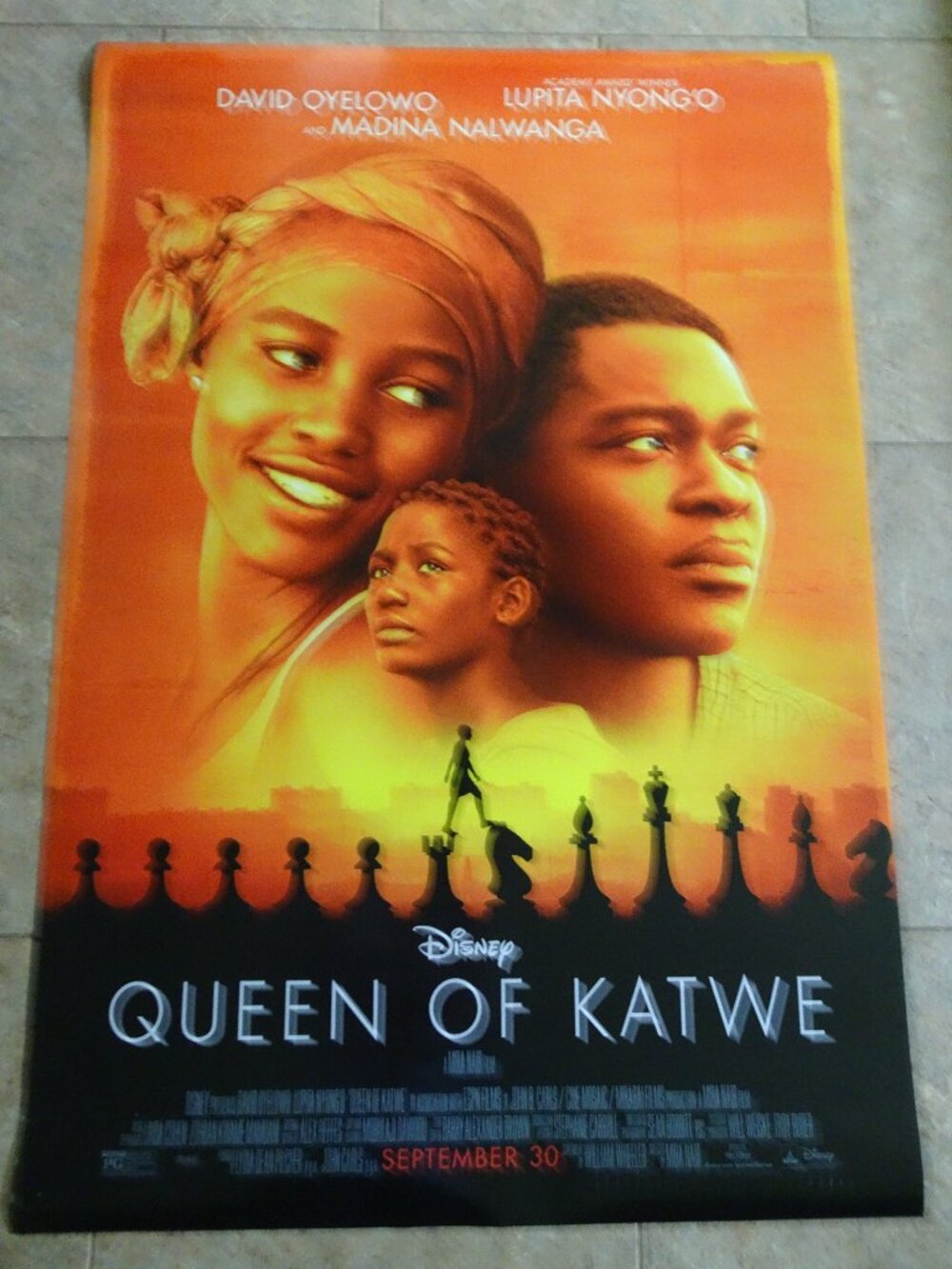 Queen of Katwe - Disney Movie Poster with Madina Nalwanga and Lupita Nyongo